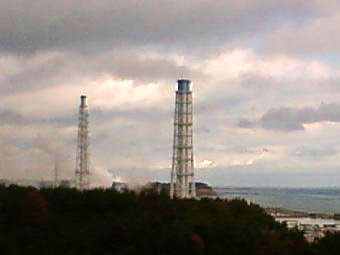 Кадр с веб-камеры, установленной близ АЭС Фукусима